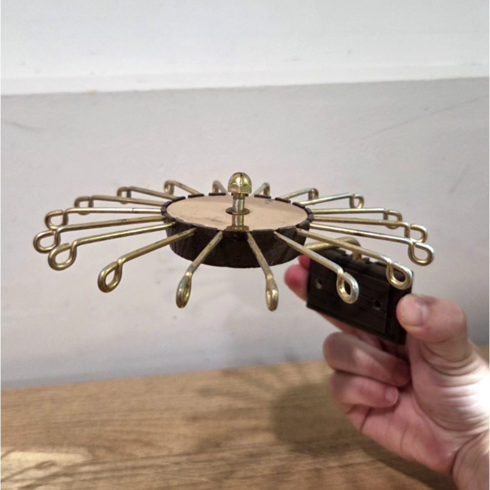 Vintage Mid Century Modern Swank Rotating Tie Rack Key Holder 7''